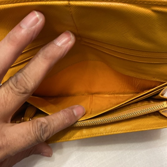 EUC - Prada Wallet Trifold Golden Yellow - Picture 6 of 12